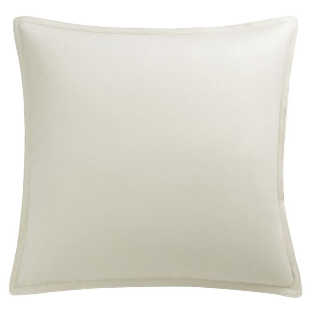 Velvet Throw Pillow Cover Cushion Cases for Sofa Bed 20"x20" Beige White